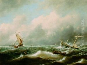 Sailing Vessels On A Choppy Sea Sailing Vessels On A Choppy Sea