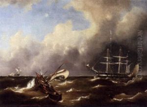 Ships On Stormy Seas by Govert Van Emmerik