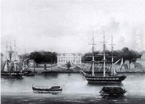 A View Of The "gouvernementshuis" With Various Ships In The Foreground, Curacao - view 1