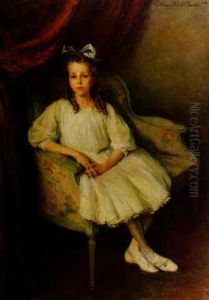 Portrait Of A Young Girl Seated by Lydia Field Emmet