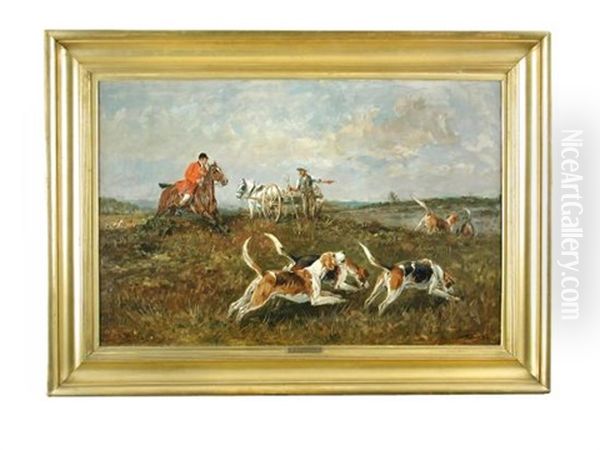 A Farmer With A Pony Trap Directing A Huntsman On The Path Of A Fox - view 1