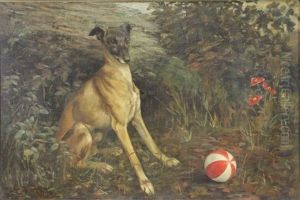 Seated Dog With Ball