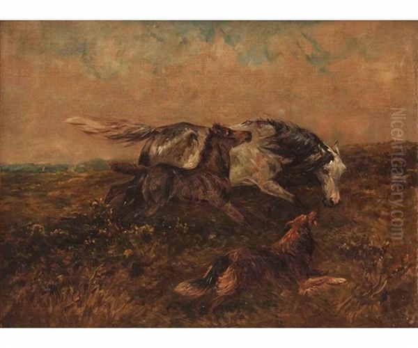 Runaway Horses With Dog - view 1