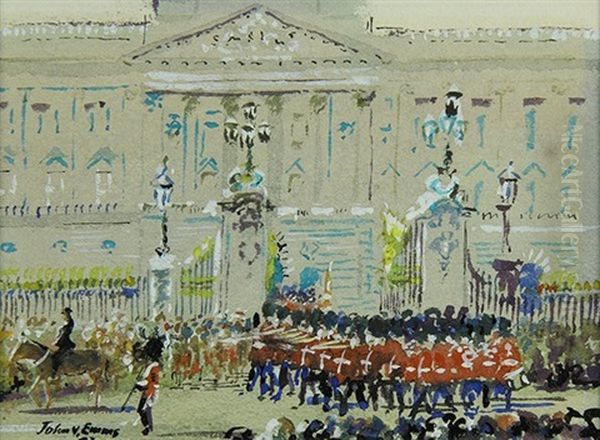 Royal Guards In Front Of Buckingham Palace - view 1