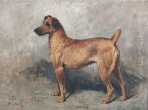 Jessie, A Terrier, In A Landscape by John Emms