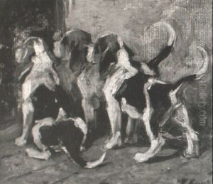 Foxhound Puppies by John Emms