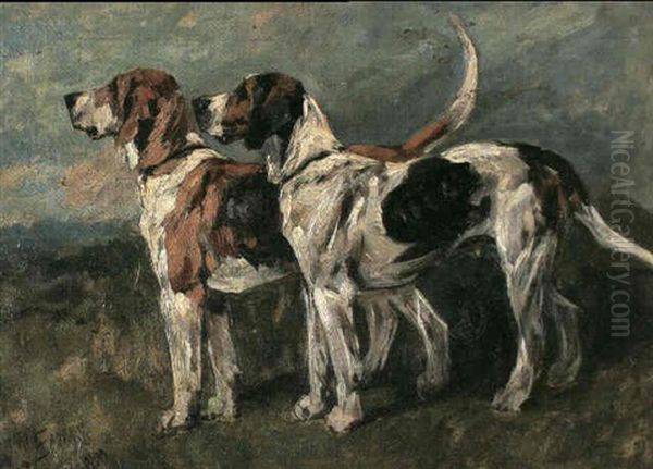 Foxhounds In A Landscape - view 1