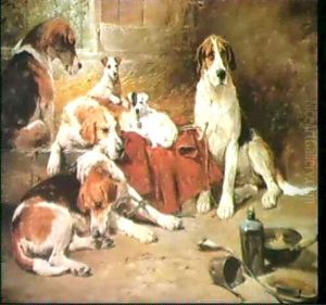 Resting Hounds by John Emms