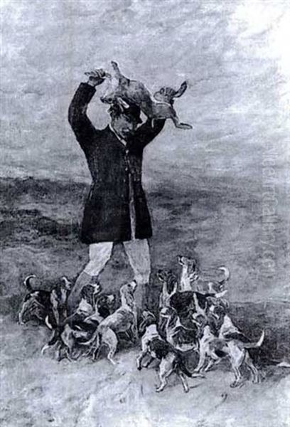O. T. Price Holding Up A Hare - view 1