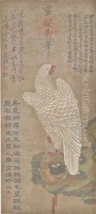 Weiser Falke Auf Einem Felsen by Huizong Emperor