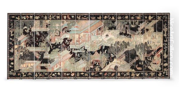 A Magnificent And Rare Twelve-leaf Double-sided 'coromandel' Lacquer Screen - view 1