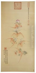 Bats, Peaches, Flowers And Lingzhi