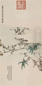 Bamboo And Plum Blossoms by Empress Cixi Manchu-Chinese