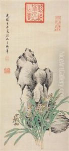 Narcissus And Rock by Empress Cixi Manchu-Chinese