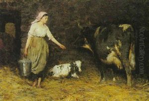 The Milk Maid by Alfred Edward Emslie