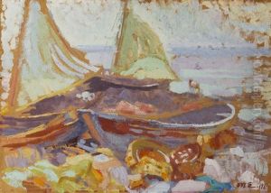Boats On The Shore by Magnus Enckell