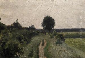 Moorlandschaft Mit Spaziergangern by Hans am Ende