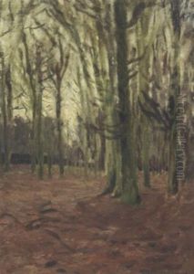 Abendstimmung Im Wald Am Weyerberg by Hans am Ende