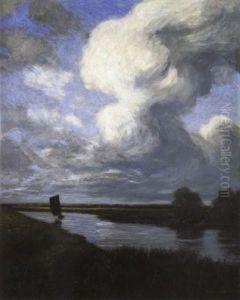 Moorkanal Bei Worpswede (torfboote Auf Der Hamme) by Hans am Ende