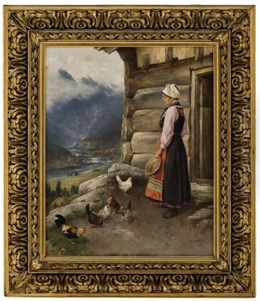 Milkmaid With Hens And A Cock - view 1