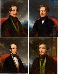 Herrenportrats (4 Works, Various Dates) by Edouard Ender