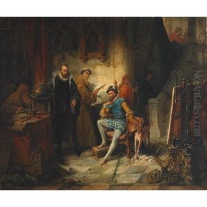 Galileo Instructing The Artist Lodovico Cigoli Painting In A Scientific Laboratory