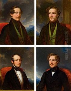 Herrenportrats (4 Works) by Edouard Ender