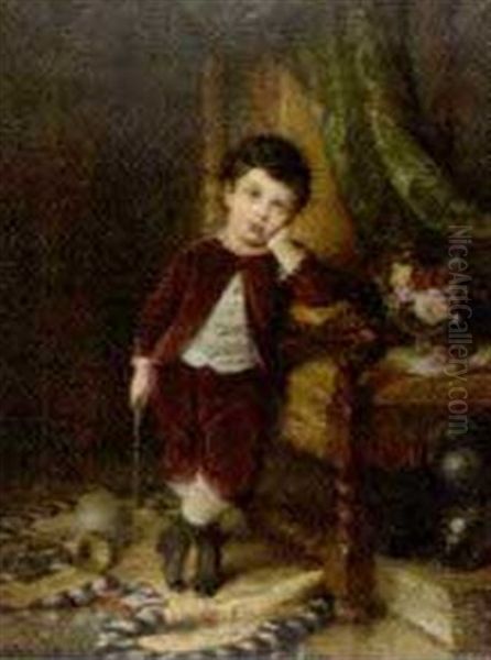 Portrait Of A Boy In A Red Suit - view 1
