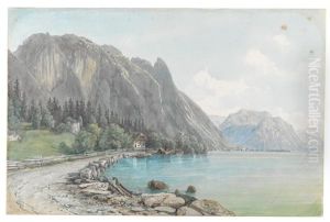 Attersee Mit Dem Hollengebirge by Thomas Ender