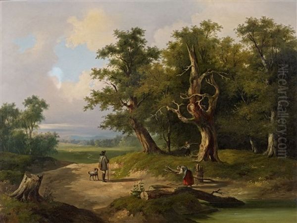 Landschaft Mit Wanderern Und Reisigsammlern - view 1
