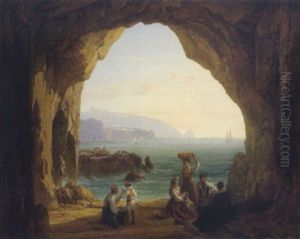 Grotte Von Sorrento Und Aussicht Auf Das Capp Mahea by Thomas Ender