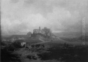 Landscape With Ruins, Figures And Donkeys Landscape With Ruins, Figures And Donkeys