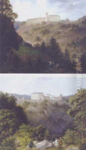 Schlos Vothau Des Grafen Daun In Mahren by Thomas Ender