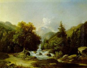Gerbirgslandschaft Mit Wildbach Im Vodergrund
