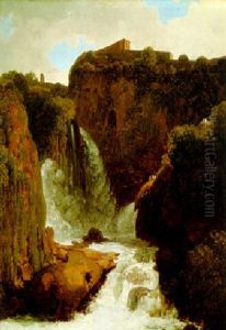 Wasserfall Des Aniene In Tivoli Bei Rom by Thomas Ender