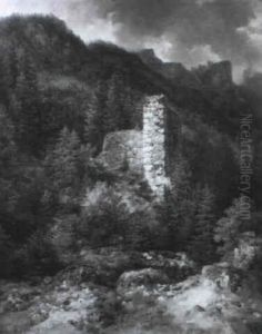 Bergruine Im Gebirge by Thomas Ender