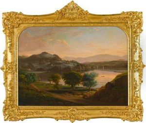 Autumn Twilight ,mount Merino And South Bay, Hudson, New York by Henry Ary