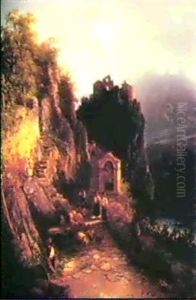 Halt Bei Einer Kapelle Auf Dem Weg Zu Einem Bergdorf by Thomas Ender