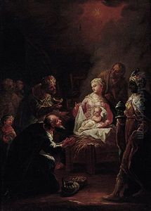 Christi Geburt Mit Anbetung Der Heiligen Drei Konige by Johann Baptist Enderle