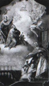 An Allegory Of The Catholic Faith With Saints Peter And Paul by Johann Baptist Enderle