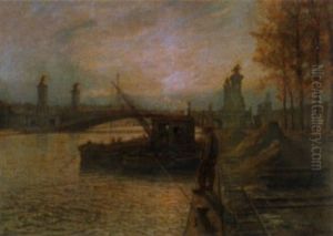 Sur Les Quais De La Seine by Jean-Joseph Enders
