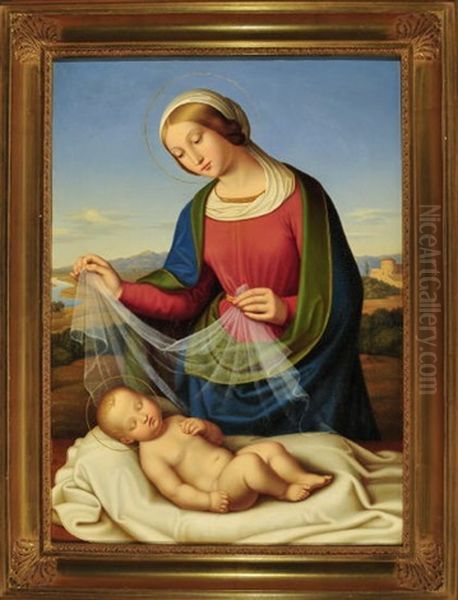 Madonna Mit Schlafendem Jesusknaben Vor Sudlicher Landschaft - view 1