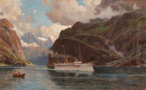 Fjord Landscape With Passenger Ship