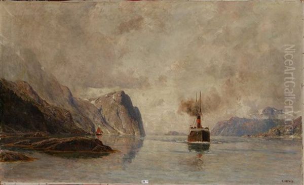 Bateau Dans Le Fjord - view 1