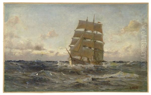 A Bark At Sea - view 1