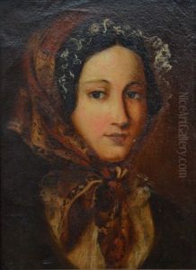 Portrait De Femme by Marius Engaliere