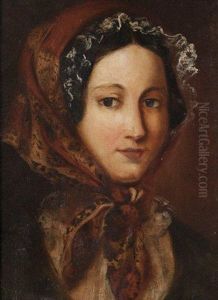 Portrait De Jeune Fille by Marius Engaliere