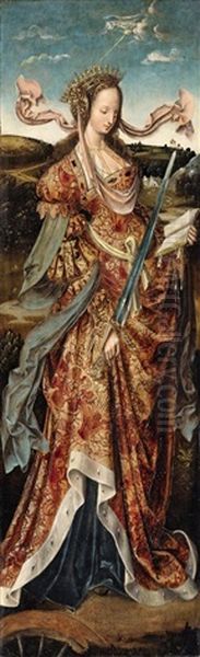 Saint Barbara And Saint Catherine (pair) - view 1