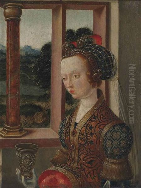 Saint Mary Magdalene, In An Interior, A Landscape Beyond - view 1