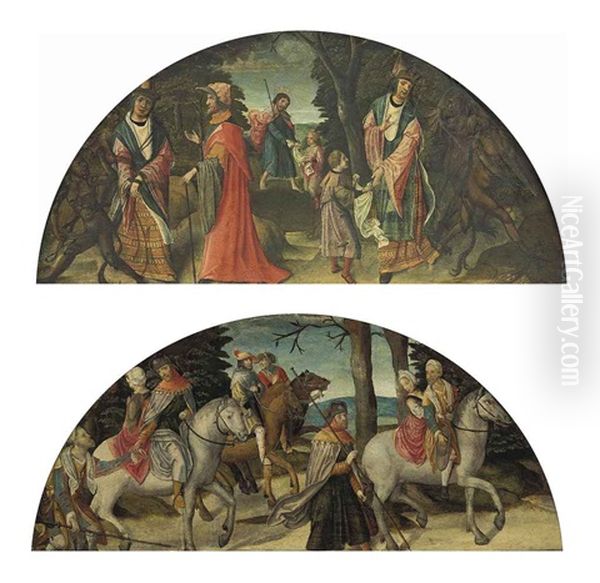 Scenes From The Life Of Saint James The Greater: Philetus Rescued From The Enchantments Of Hermogenes (+ The Three Knights Of Lyon On The Road To Compostella; 2 Works) - view 1